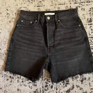 Size 25 Black High Waist Pac Sun Cut Off Jean Shorts